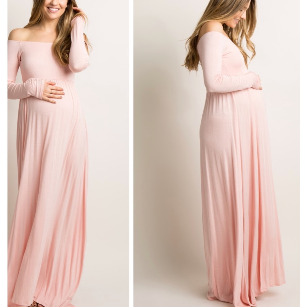Pinkblush off the shoulder maxi maternity dress